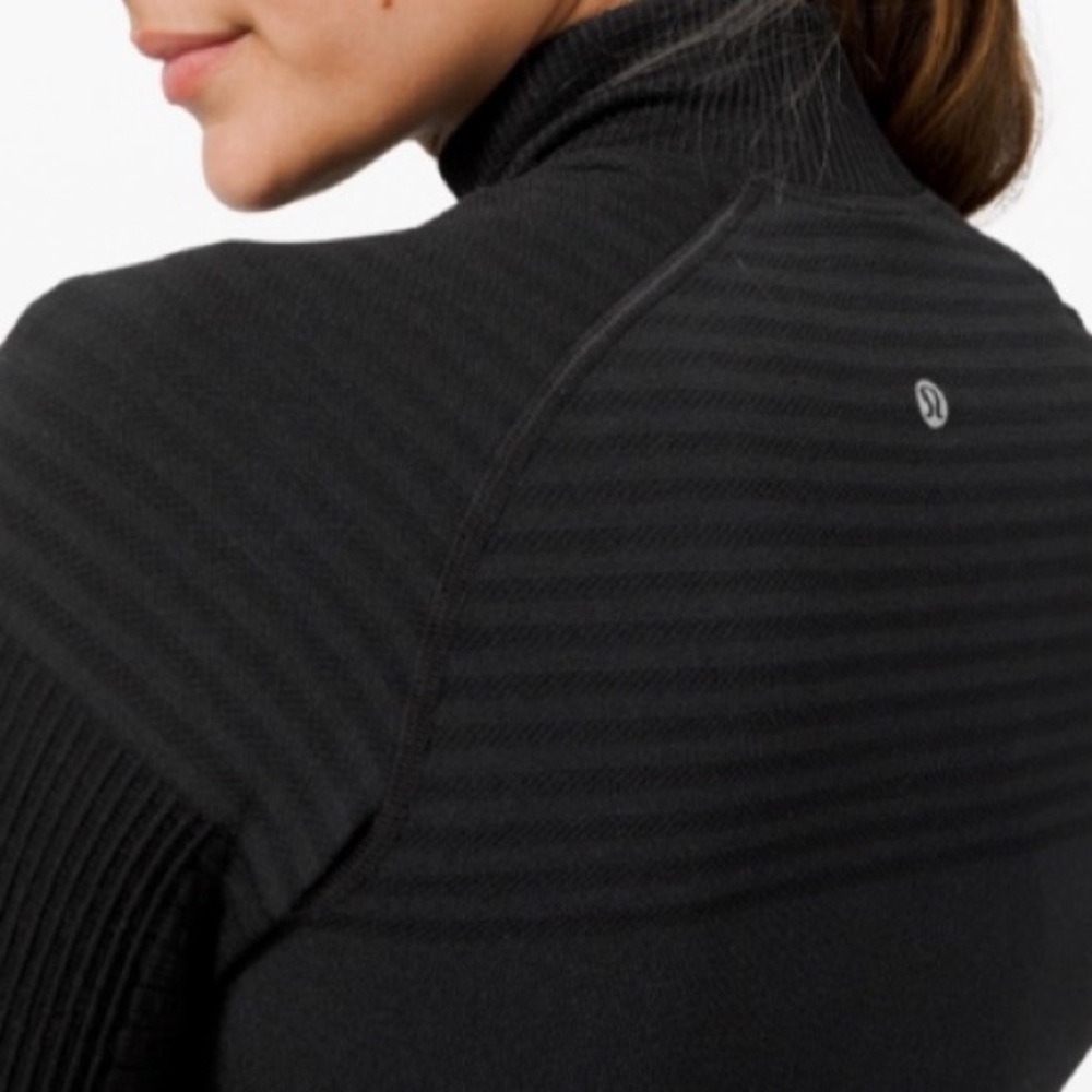 Lululemon Wool-Blend Keep the Heat 1/2 Zip- Black - Picture 3 of 6